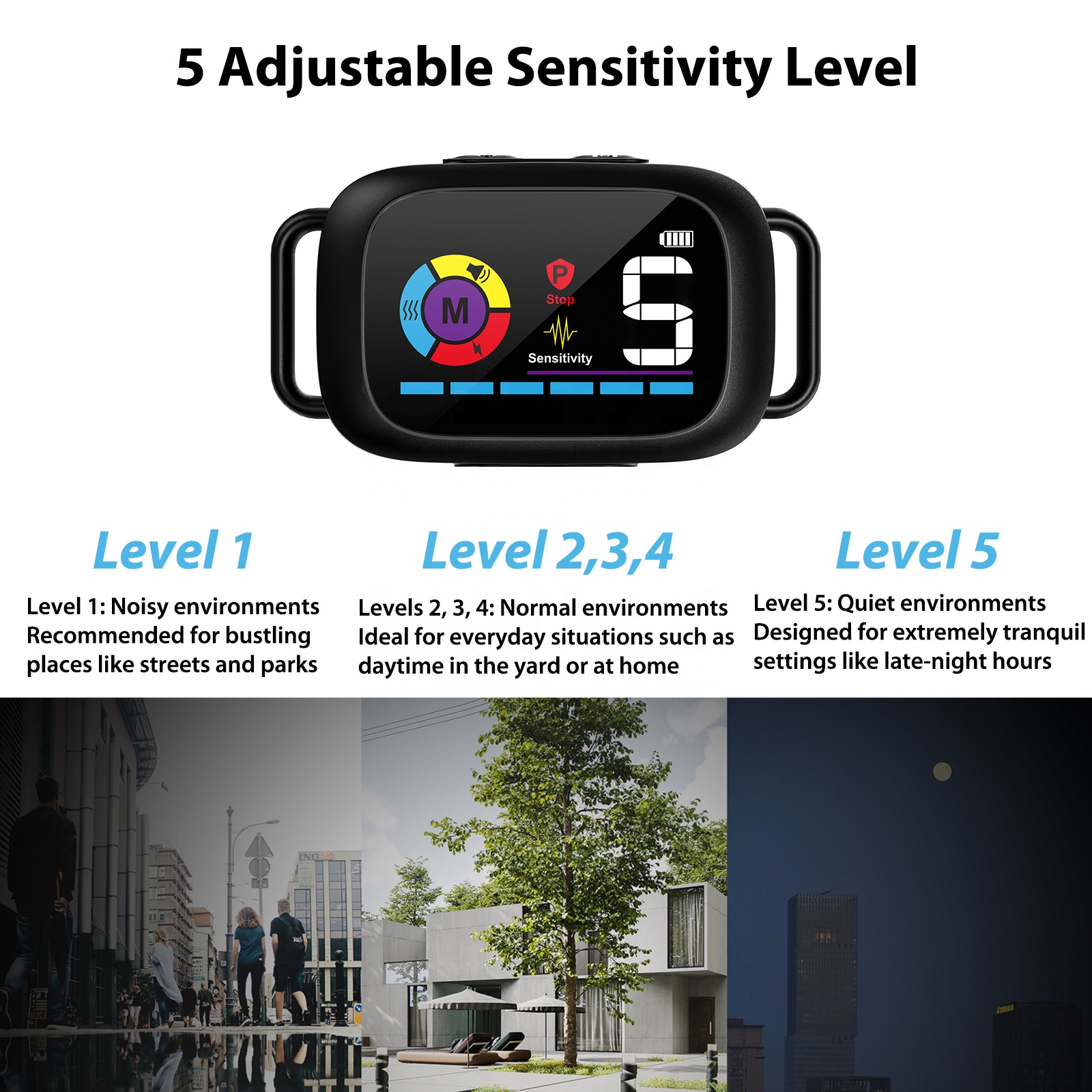 Upgraded LCD Screen Rechargeable Automatic IP67 Waterproof Beep Shock Anti Bark Collar Dog NO Bark Control Device For Dogs