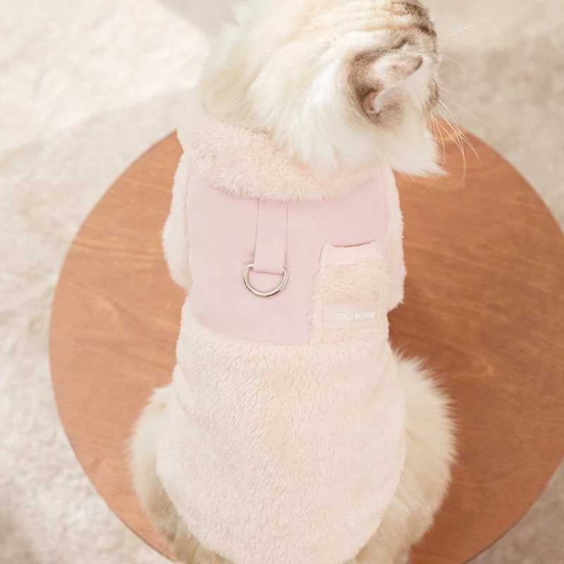 Winter Dog Jacket Fleece Pet Coat Double Sided Wear Dog Warm Clothes Thickened Cat Clothing Chihuahua Bichon Costume with D-RingXJ241125