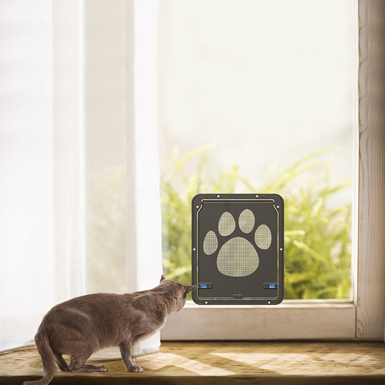 Wholesale Pet Door for Screen Door Lockable Magnetic Flap Screen Automatic Lockable Durable Door for Puppy Cats