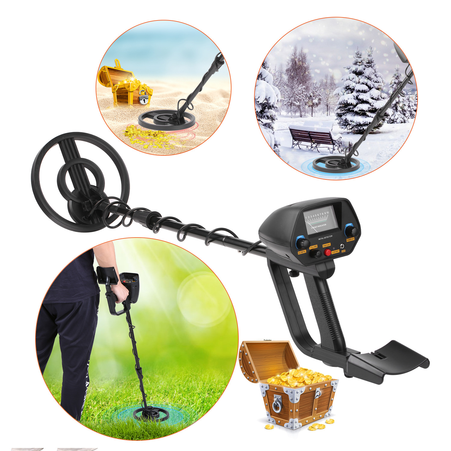 The MD4080 Underground Metal Detector is precisely positioned