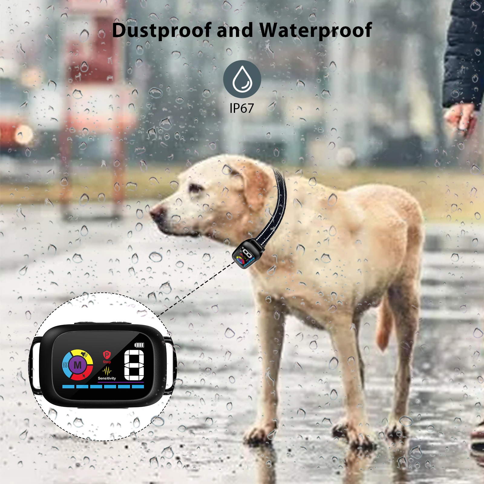 Upgraded LCD Screen Rechargeable Automatic IP67 Waterproof Beep Shock Anti Bark Collar Dog NO Bark Control Device For Dogs