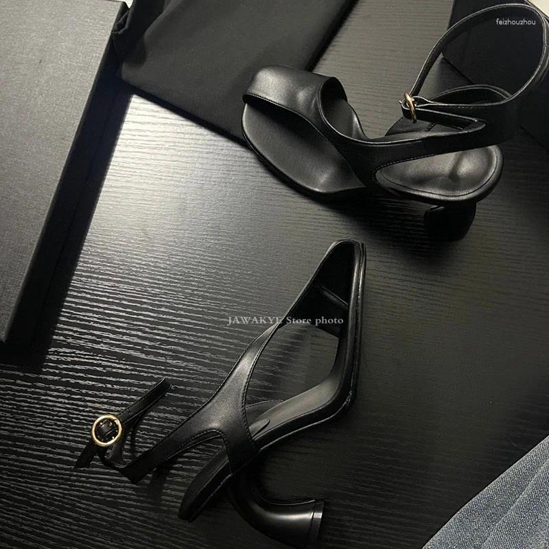 Sandals 2024 Summer Strange High Heels Women Quality Genuine Leather Novelty Fashion Designer Shoes For