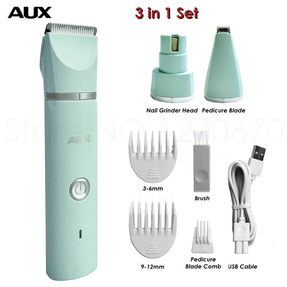 Professional Silent Cat Dog Hair Trimmer Paws Nail Grinder Animal Foot Hair Cutter Remover USB Rechargeable Pet Grooming Clipper 241125