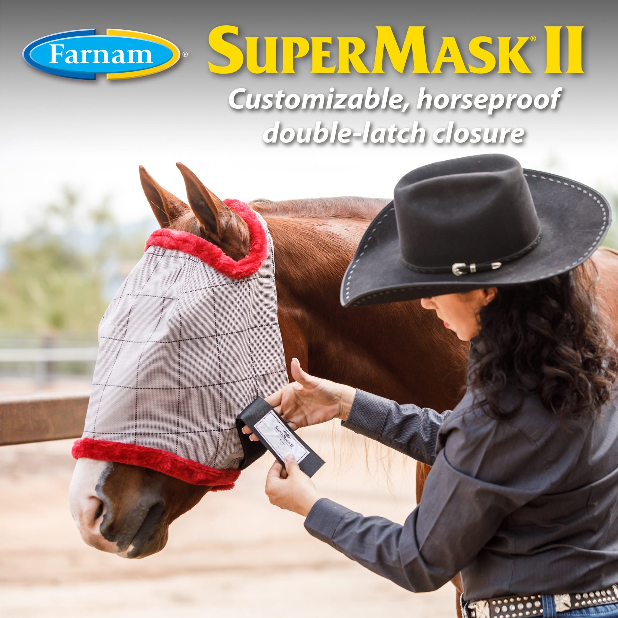 Farnam SuperMask II Classic Horse Fly Mask, with Ears, Small
