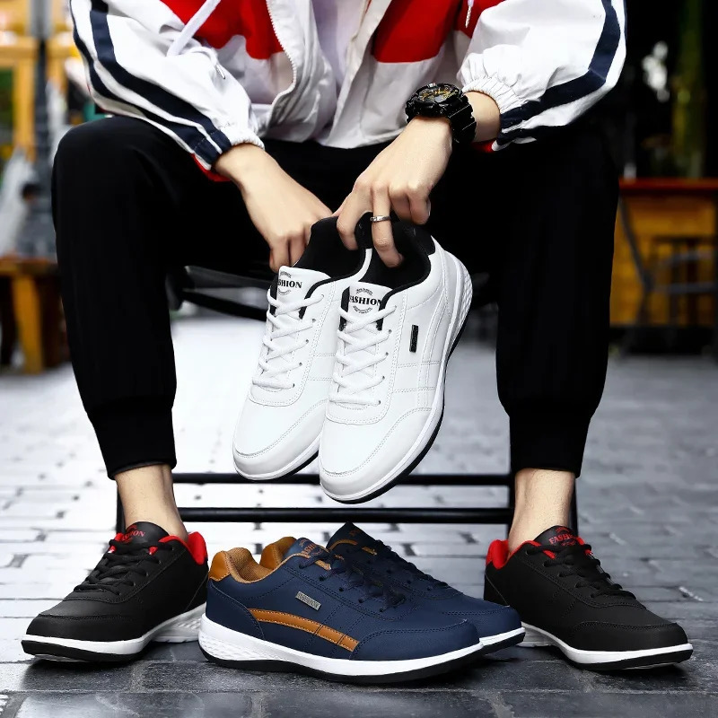 Mens Sneakers Sports Casual Shoes Leather Outdoor Men Walking Shoe Four Seasons Soft Bottom 241125