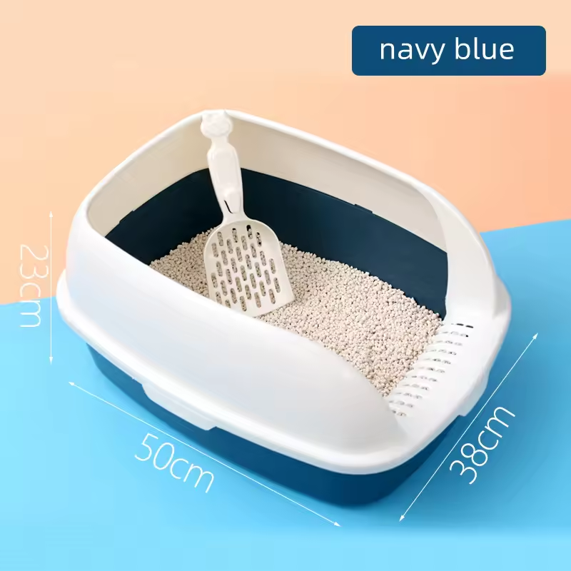 2024 Hot Selling Plastic Cat Litter Box Semi Automatic Pet Cat Toilet Cat Training Toilet Kitten Toilet BoxesPopular