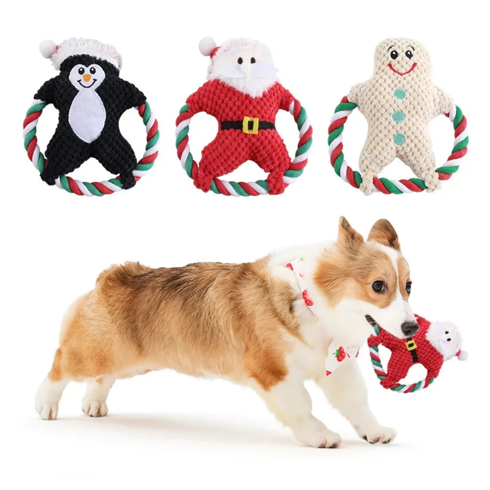 Pet Plush Chew Toy Christmas Series Cat Dog Interactive Toy Training Supplies Teeth Grinding Toys 241125