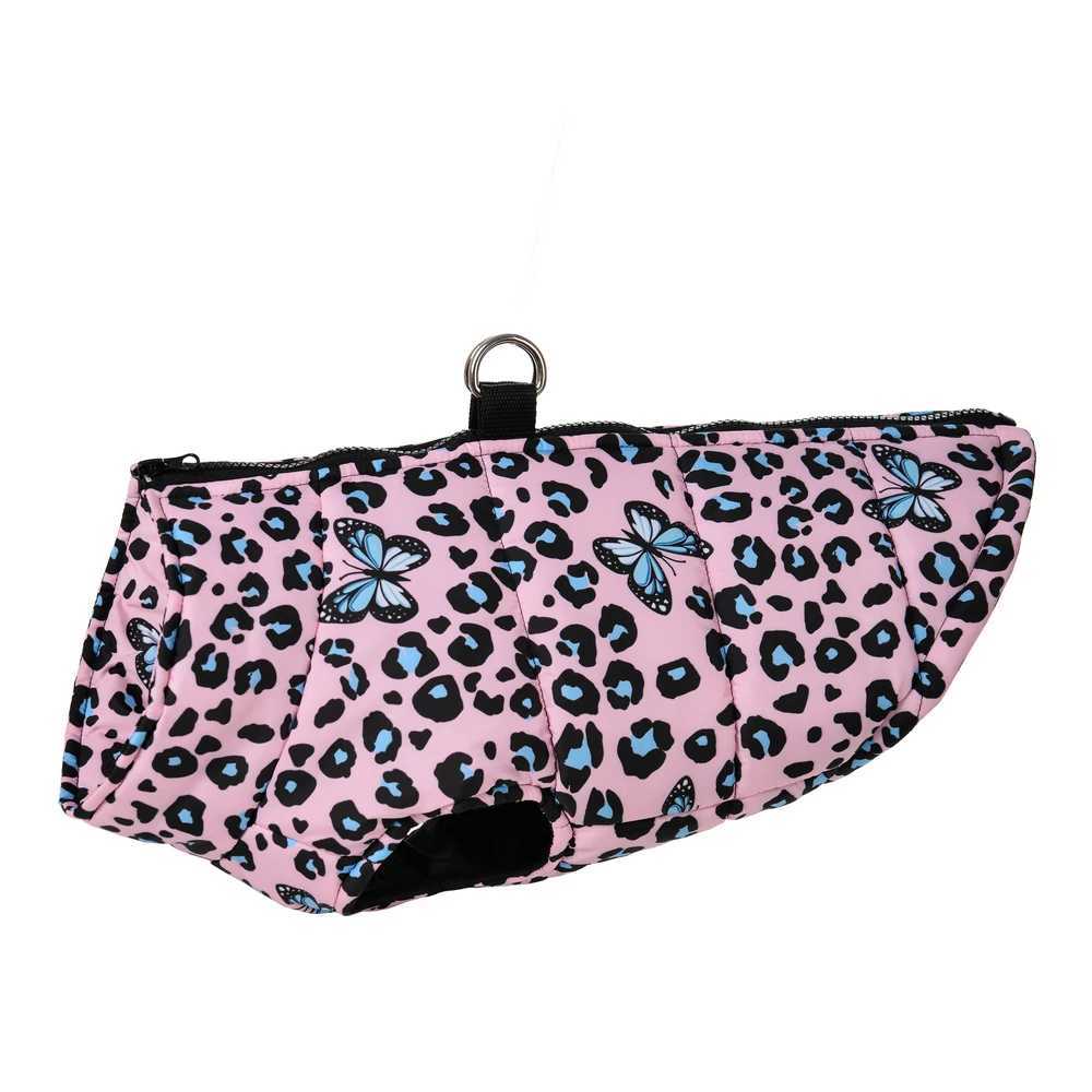 Dog Clothes For Small Dogs Cats Winter Soft Puppy Jacket With High Collar Waterproof Yorkshire Pug Vest Leopard Print Pet CoatXJ241125