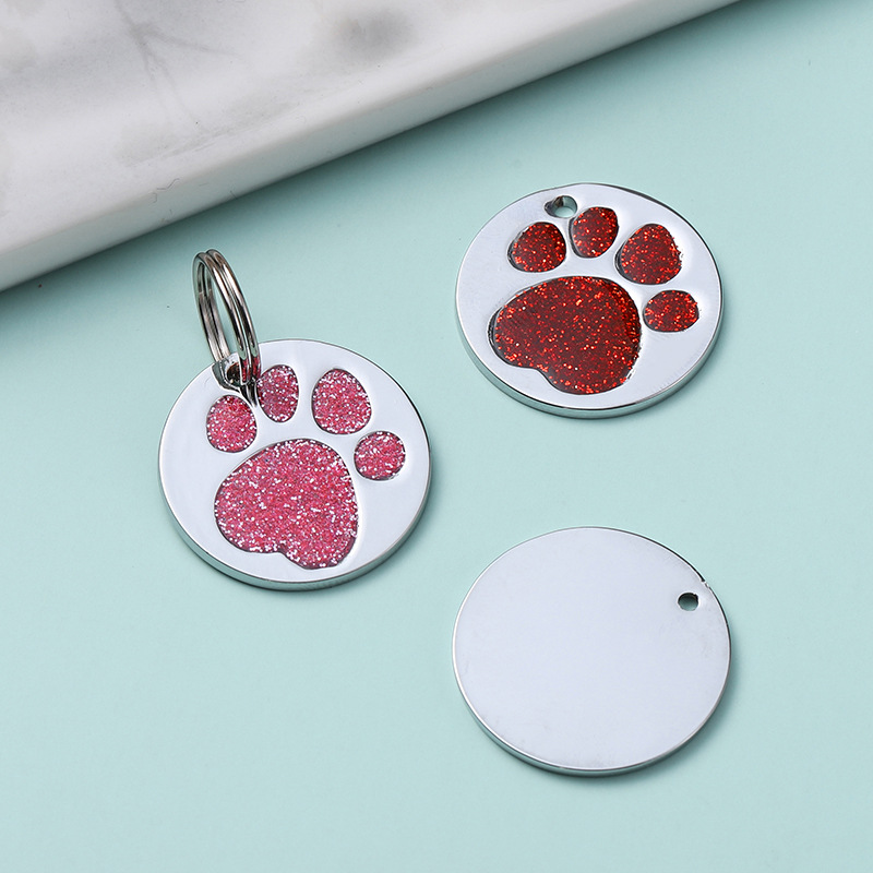 Anti-lost Kitten Puppy Blank Collars Pendant Accessories Rhinestone Engraved Dog Tag Personalized Pet Cat ID Tags