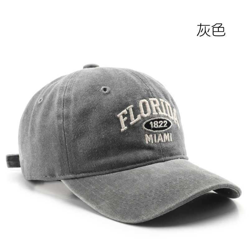 Ball Caps Hat for women in spring and autumn washed made with old letters embroidered duckbill hat outdoor mens travel sun protection shading baseball
