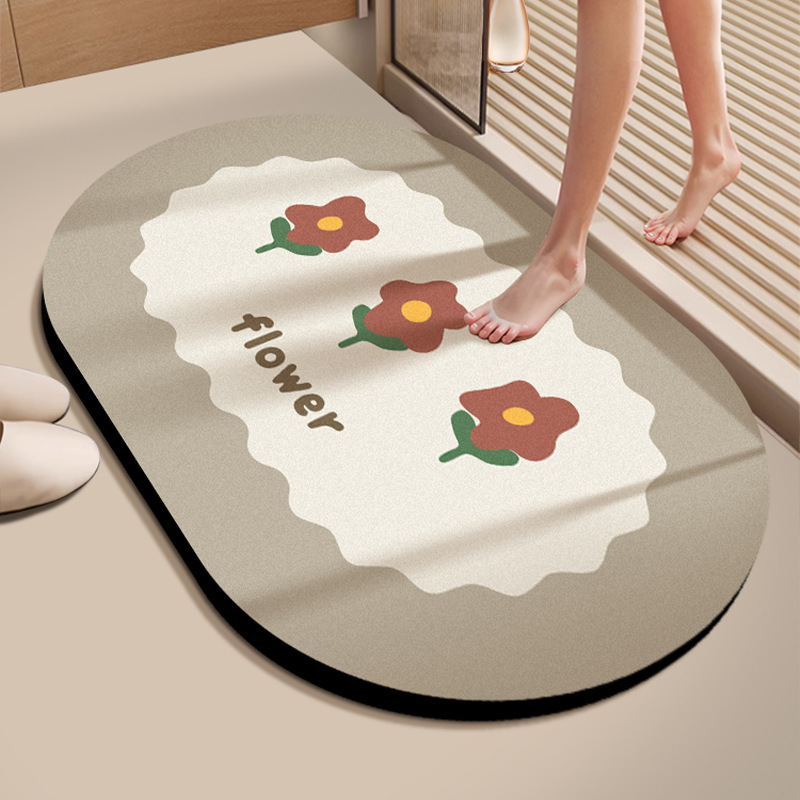 Bathroom Floor Mats Bathroom Non-slip Water-absorbent Toilet Strong Doorway Restroom Diatomite Quick-drying Foot Mats Carpet Bathroom