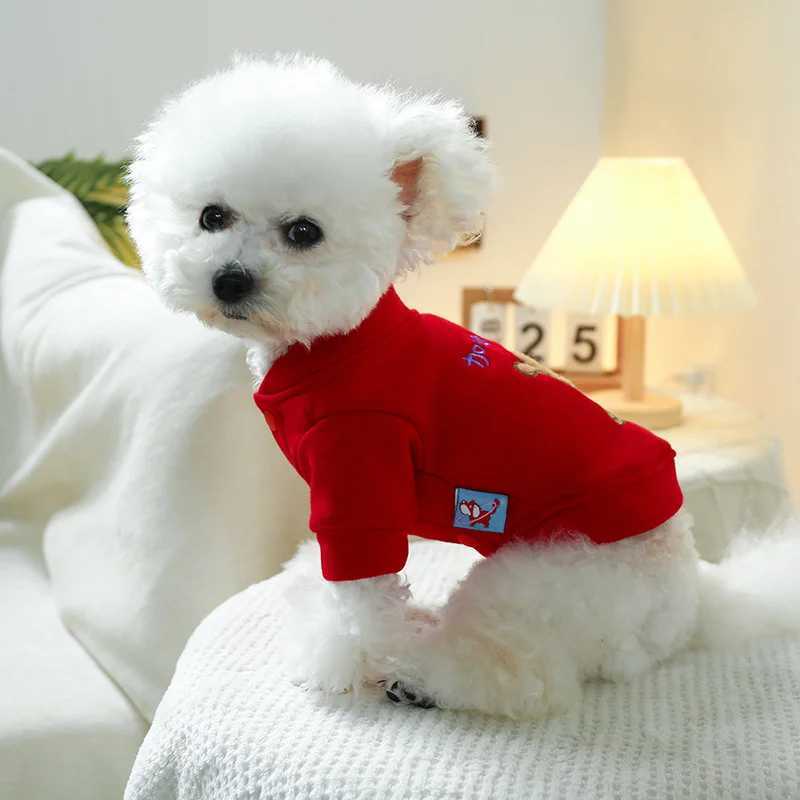 Migrant Worker Sweater Red Refueling Pet Dog Cat Coat Puppy Dog Puppy Pomeranian Schnauzer ClothesXJ241125