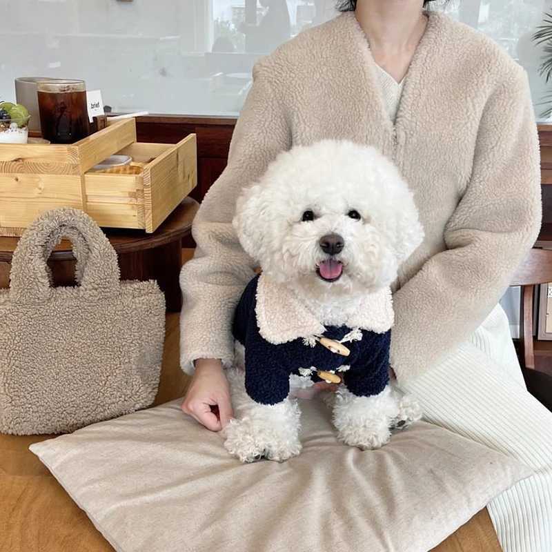 Autumn and winter thickened warm dog cat with buckle shaker fleece coat Teddy Yorkshire Bishop pet clothesXJ241125