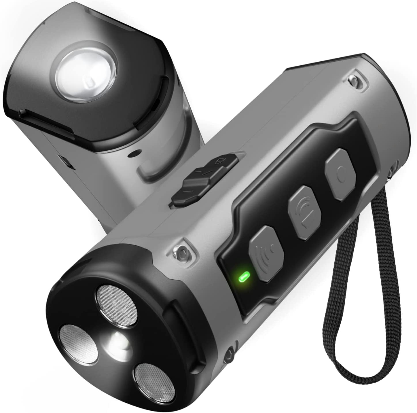 2024 Custom hot selling ultrasonic three head sound wave stop barking flashlight for driving dog