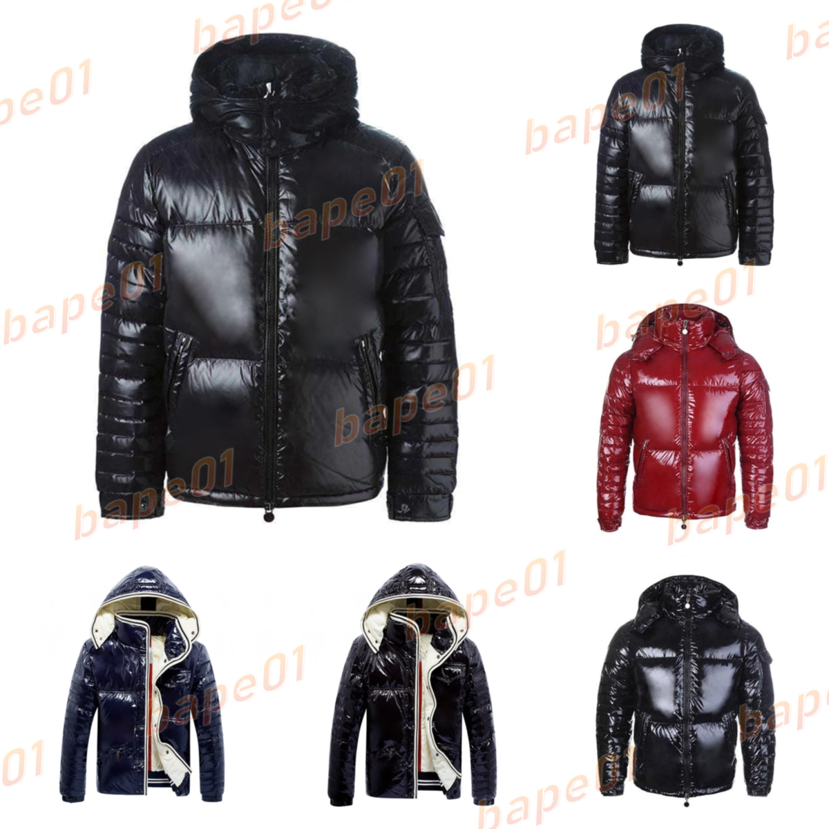 Mens Winter Jacket Parka Womens Classic Down Coats Solid Color Black Red Blue Outerwear Warm Feather Jacket Unisex Coat