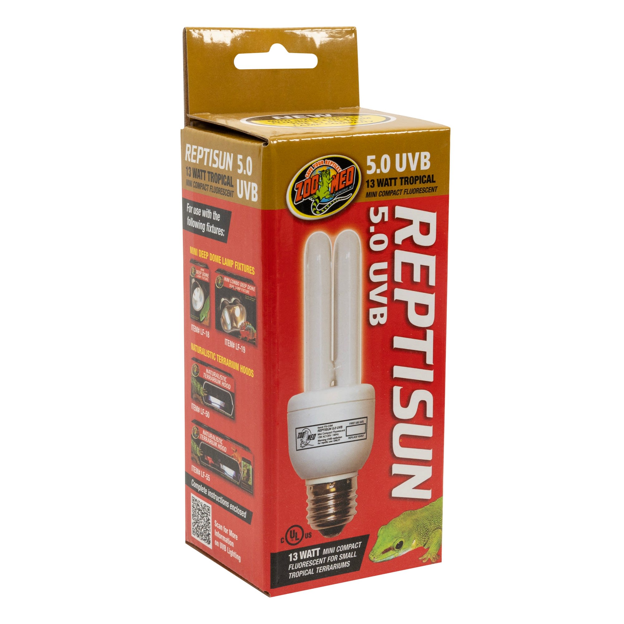 Zoo Med ReptiSun 5.0 Mini Compact Fluorescent Lamp, 13 Watts