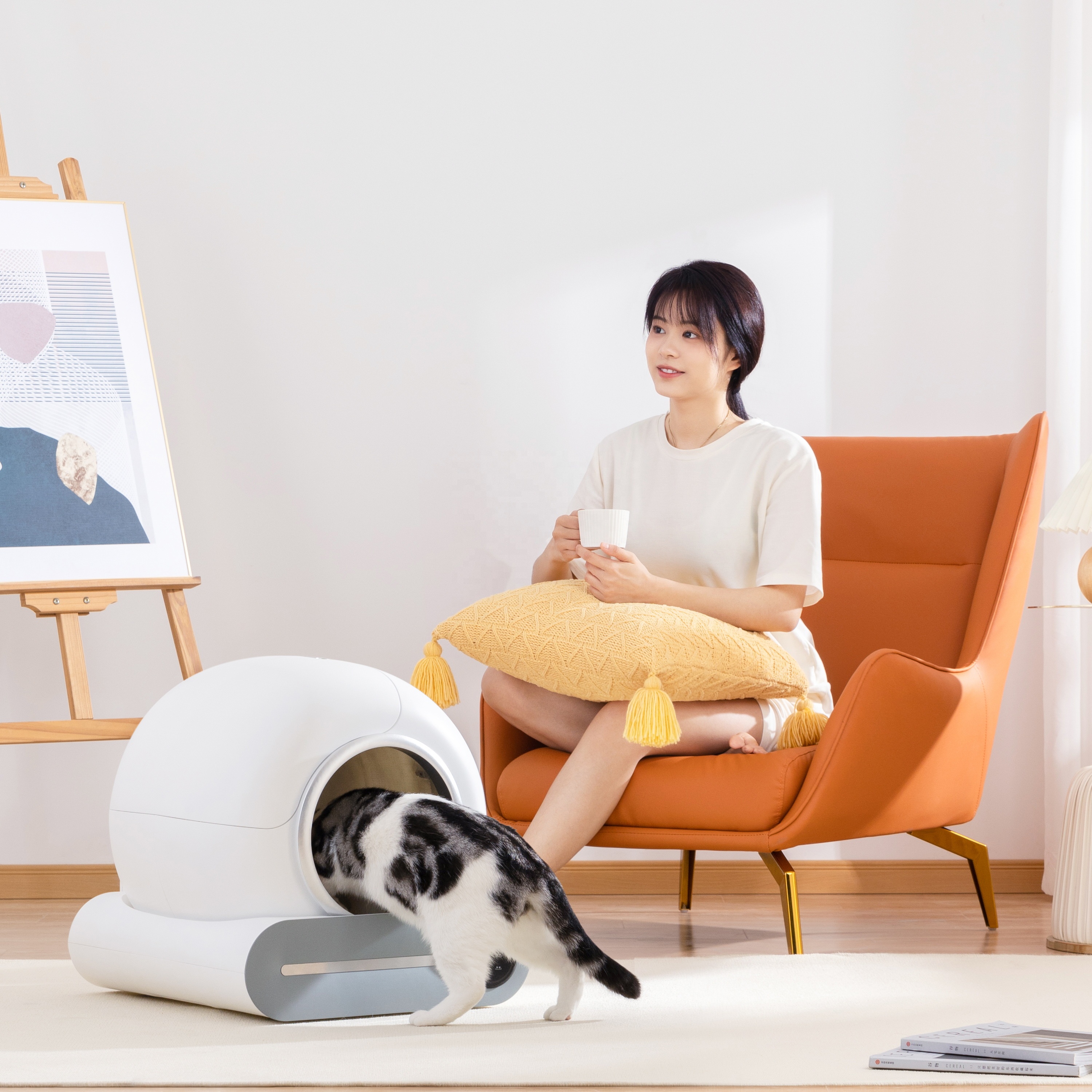2023 New Design Hot Selling Auto Smart Cat Toilet Tuya APP Self-cleaning Smart Pet Cat Litter Box