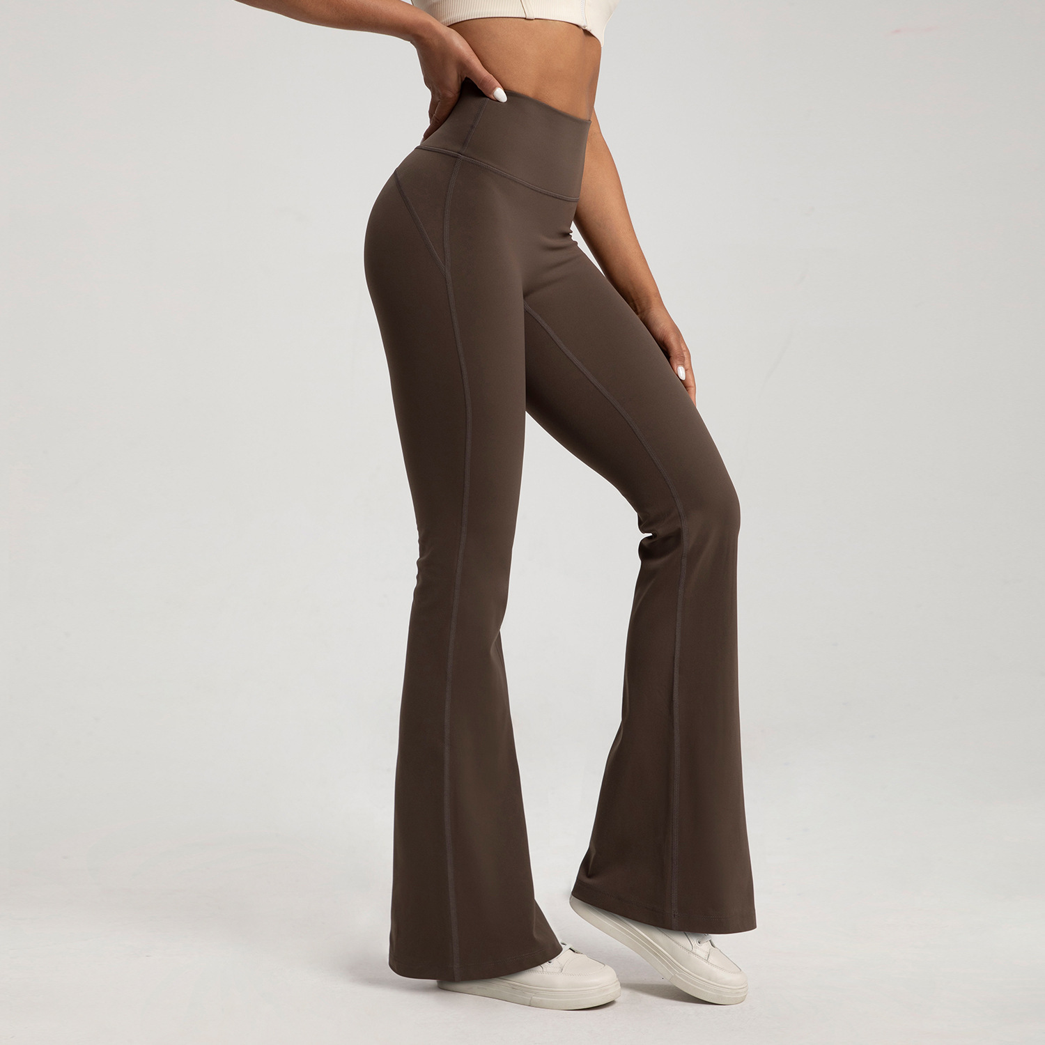 Autumn/winter Velvet Wide Leg For Women, Thickened, Naked, High Waist, Micro Pull Sports Fitness Yoga Pants
