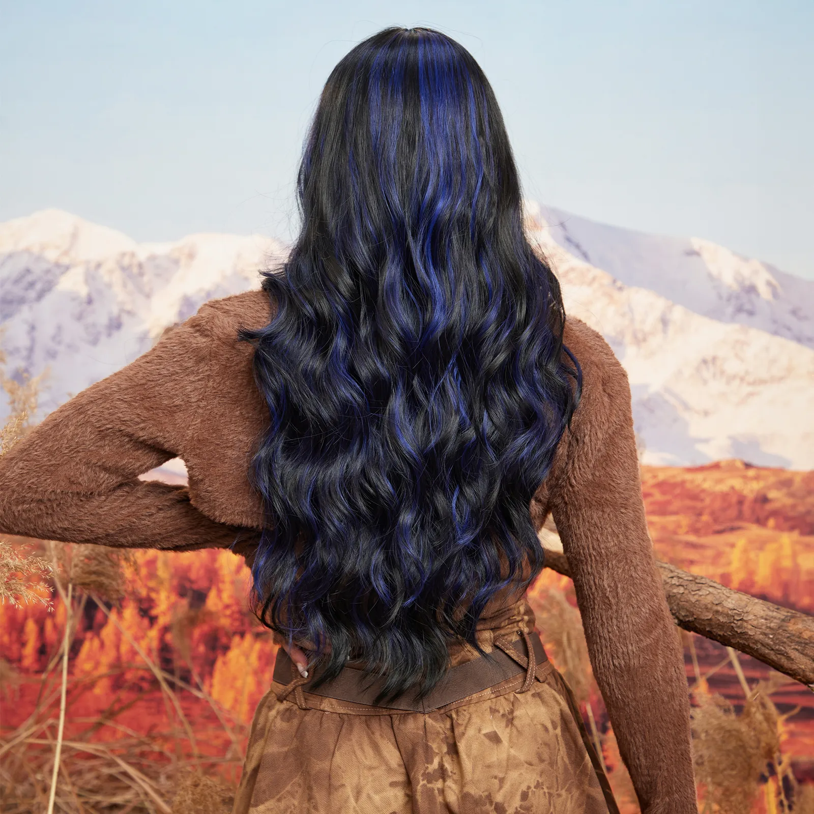 Brazilian Long Body Deep Wave None Lace Front Wigs Simulation Human Hair Heat Resistant Large Waves Glueless Colored Synthetic Silky Wig for Black Wom