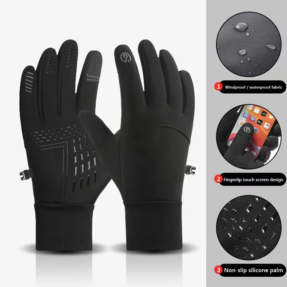 Motorcycle Gloves Guantes Winter Warm Full Fingers Heated Waterproof Heating Hand Moto Ski Touch Screen Fleece 241125