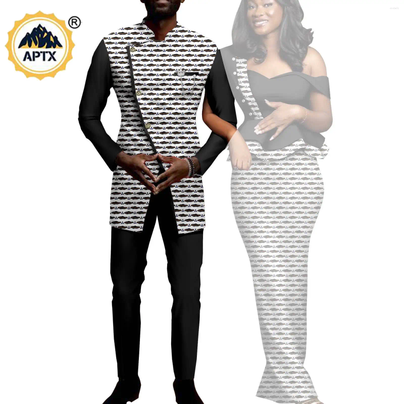Casual Dresses African For Women Matching Couple Outfits Men Jackets Coats And Pants Sets Dashiki Suits Outwear Wedding