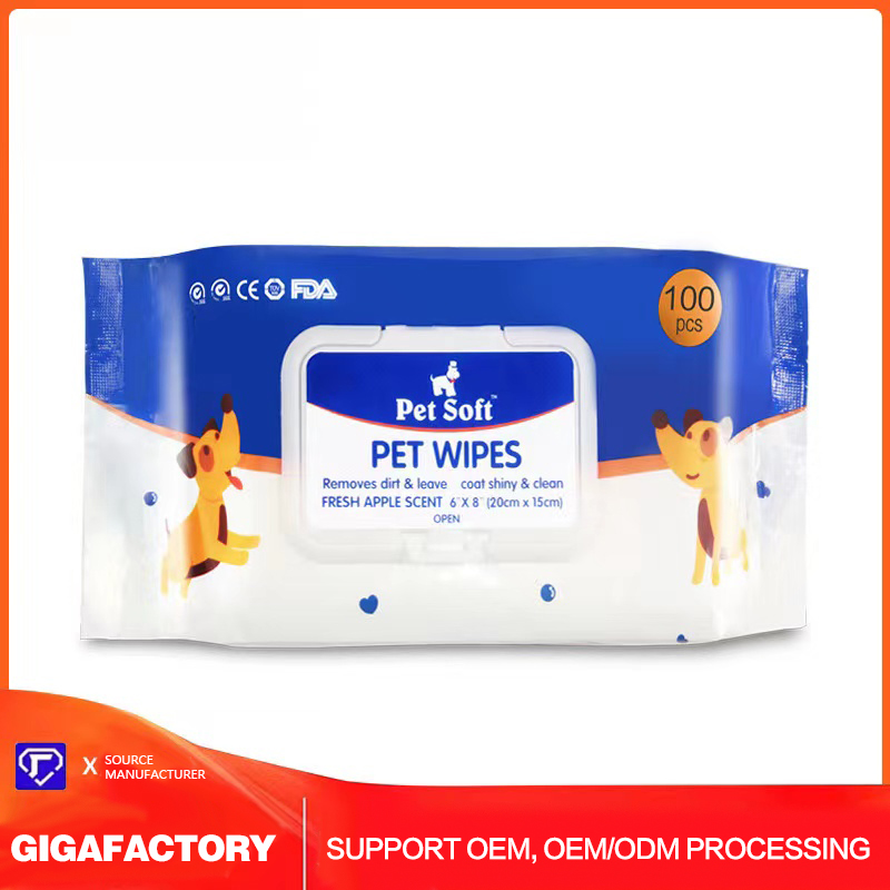 100pcs Pet Wet Wipes Antiseptic Antibacterial Pet Wipes Dogs puppies and Cats Cleaning Wipes
