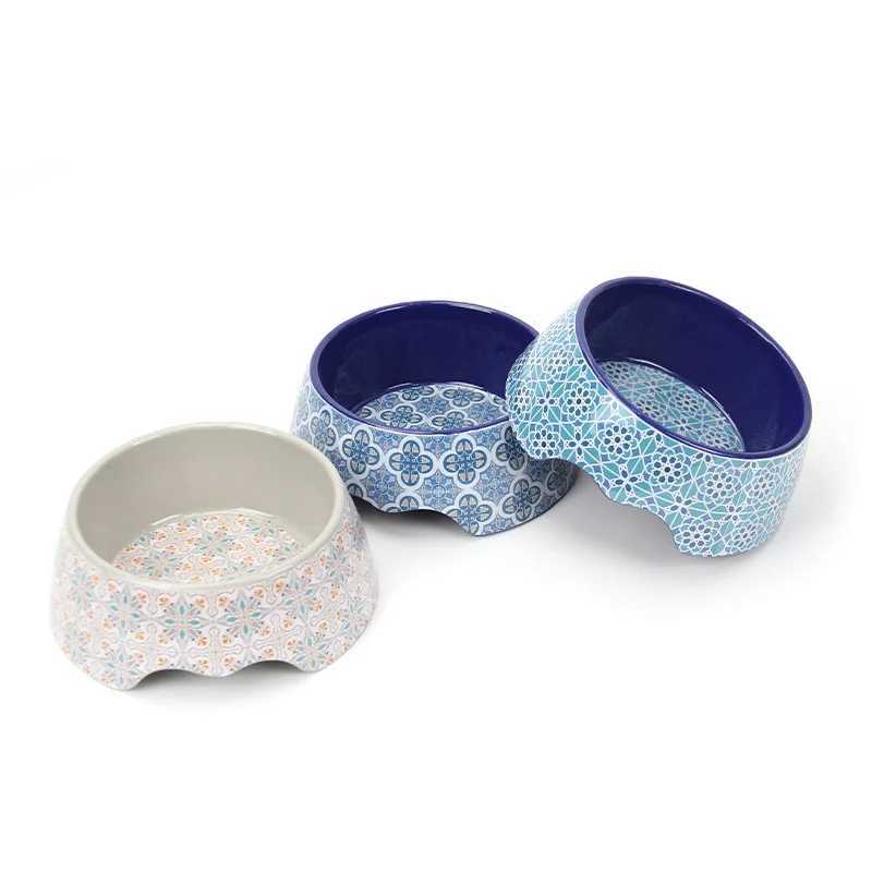 Double Ear Feeding Bowl for Cats and Dogs General Slow Food Bowl Pet Supplies Flat Bottom Designer LuxuryXJ241125