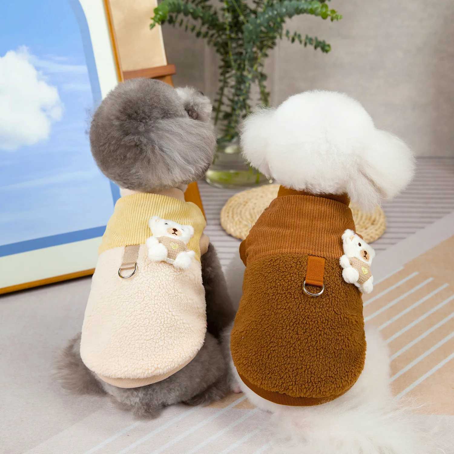 2024 New Corduroy Splicing Cotton-padded Winter Coat for Small Teddy Cat Clothes DADAGOU Leisure Pet ClothingXJ241125