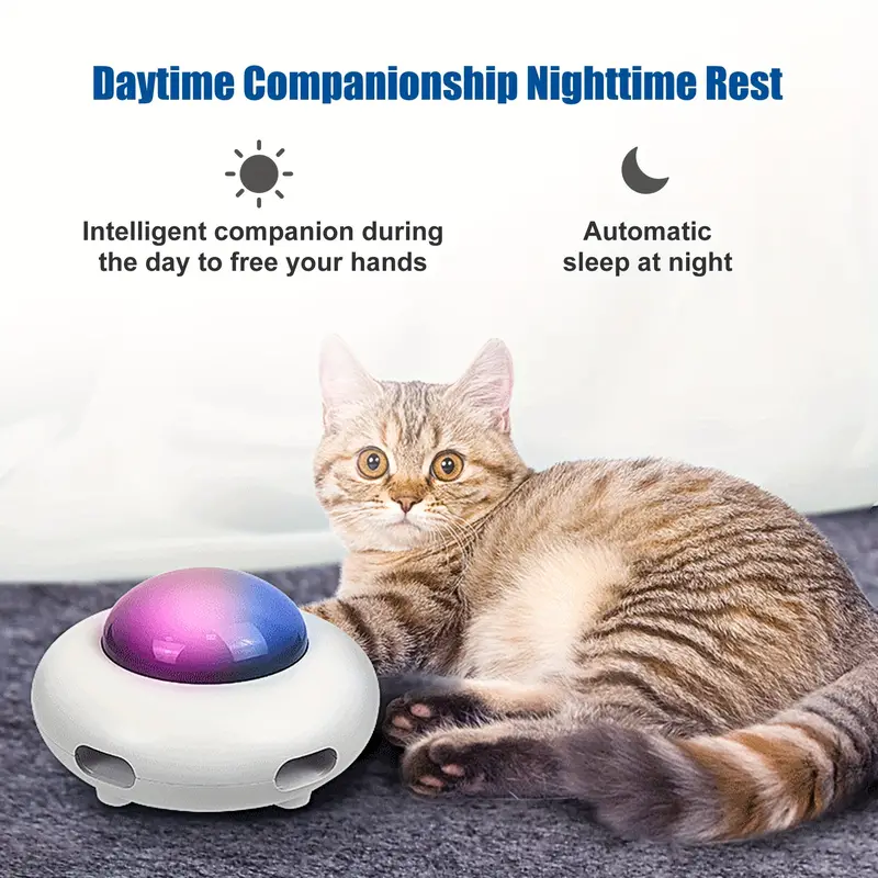 Pet electric cat toy UFO automatic feather cat self high boredom smart toy electric cat tease turntable toy