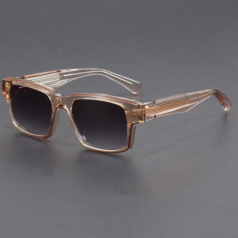 Designer Square Sunglasses Men Oversized Big Glasses Vintage Women Goggles Gothic Y2K Futuristic Cool INS Niche Circular High-end Sturdy Metal inlay S