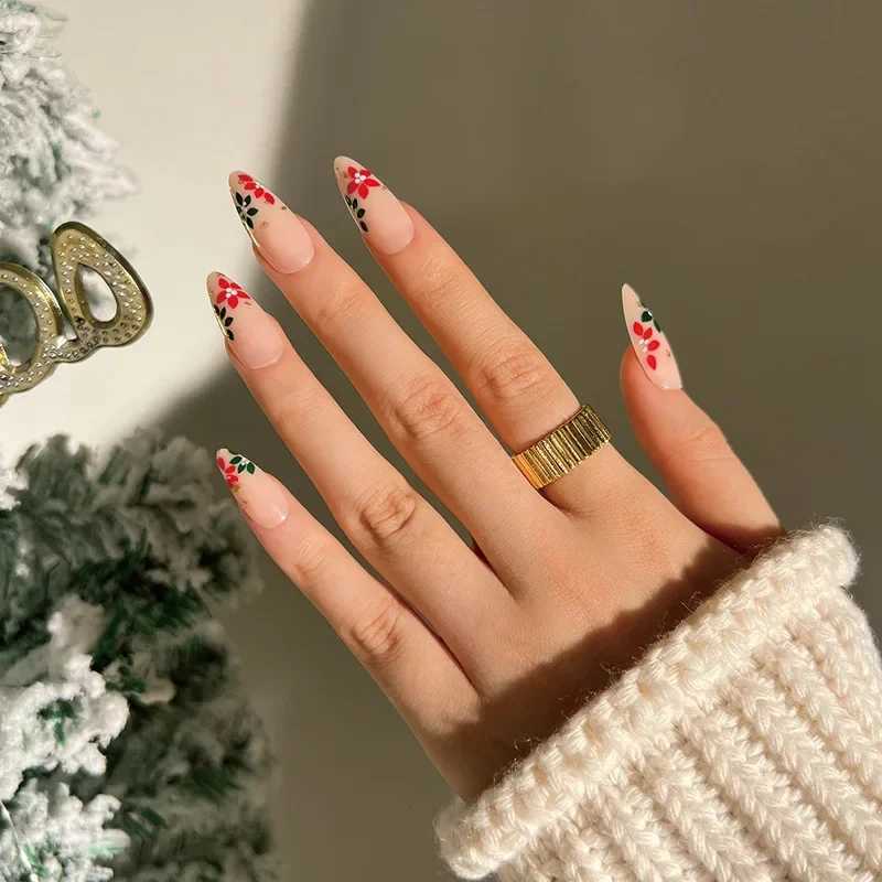 INS Gery Gradient Color Sparkling Powder Sparkling Zircon White Christmas Feldspar Wax Snowflake Fake Almond Ballet Fake Art NailW241125