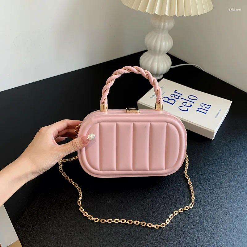 Totes Fashionable And Simple Hand-held Shoulder Bag Chain Crossbody Shaped Box Cosmetic Storage Hand Ladies Vip zhanyishengli
