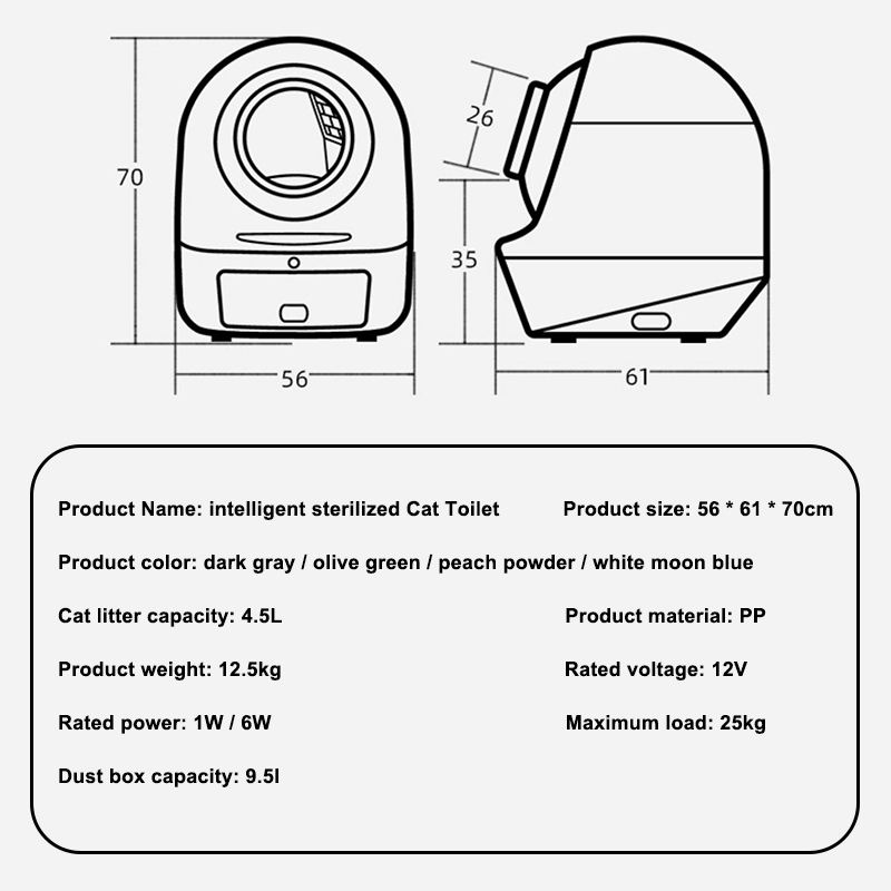 2022 New Type Pet Cute Design Auto Clean The Cats Sand Basin Sifting Cat Link 3 Tray Self Sifting Automatic Litter House Box