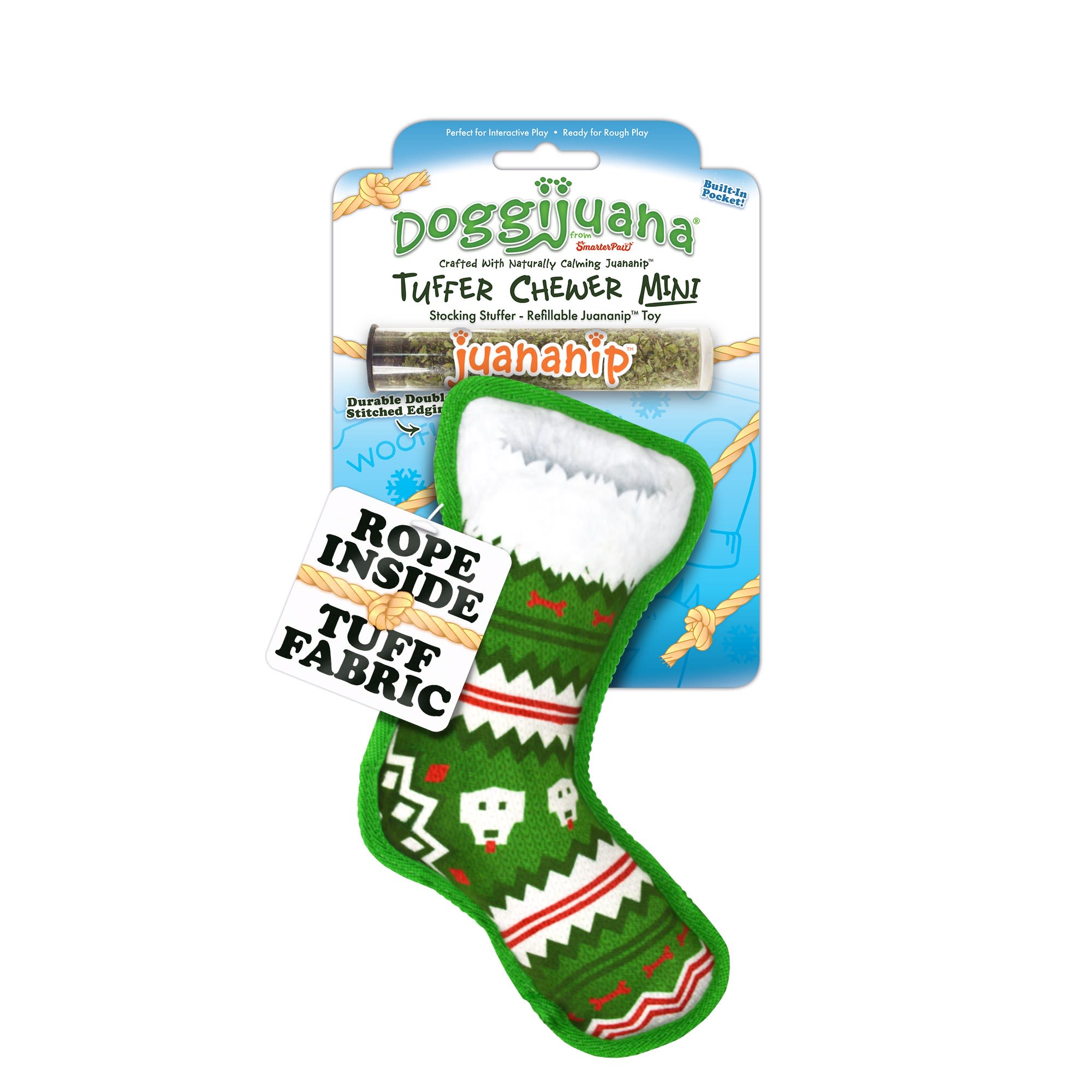 Doggijuana Tuffer Chewer Mini Refillable Stocking Stuffer Dog Toy, Small