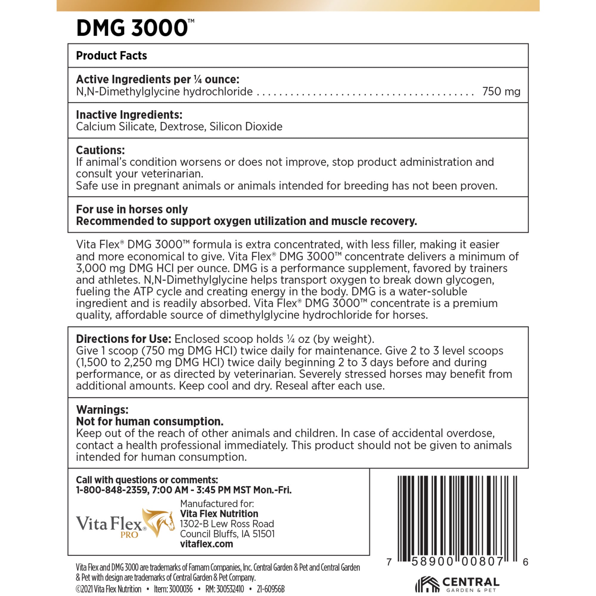 Vita Flex DMG 3000 Concentrate 128 Day Supply, 4 lbs.