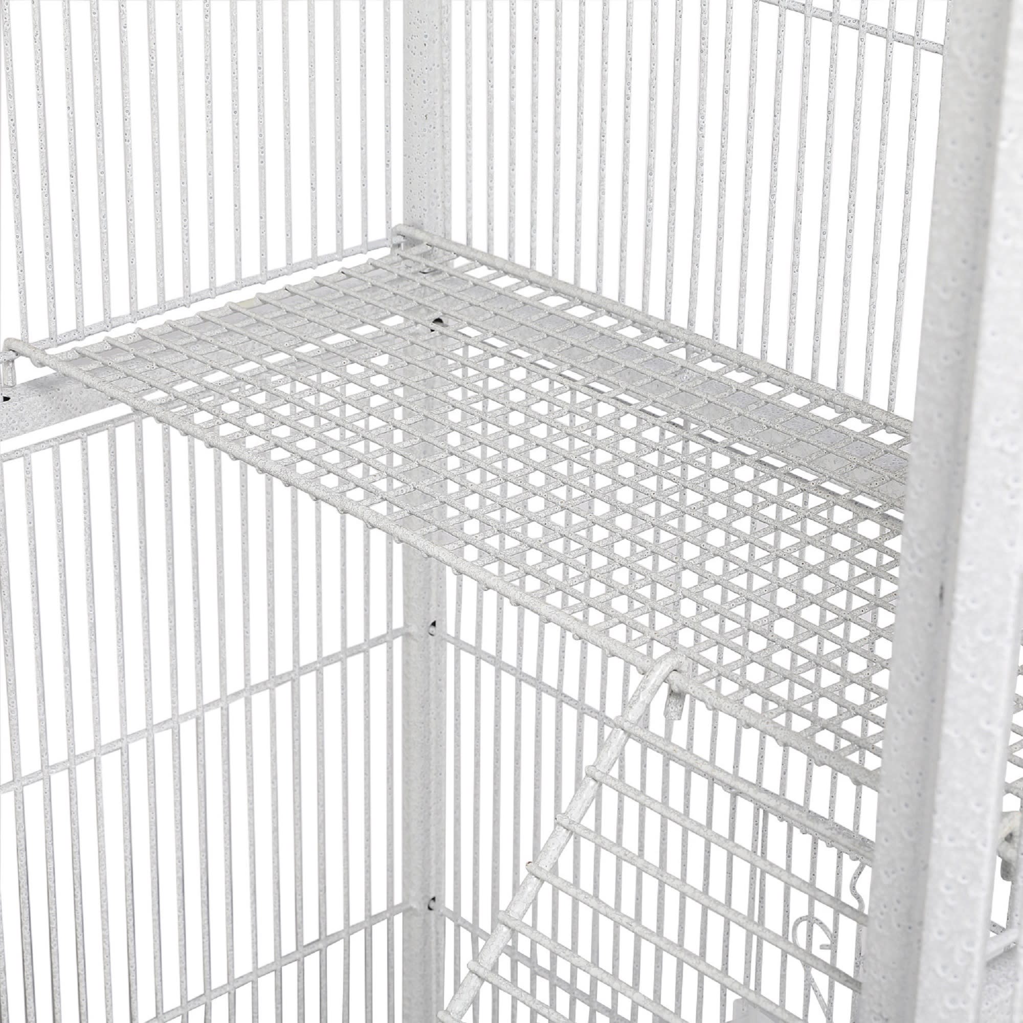 Topeakmart White Large Bird Cage with Rolling Detachable Stand, 69" H