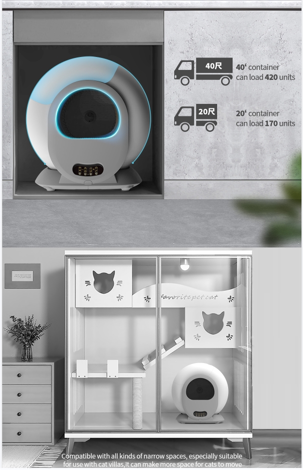 2024 New best selling High side large space self cleaning stainless steel smart cat toilet automatic electric cat litter box