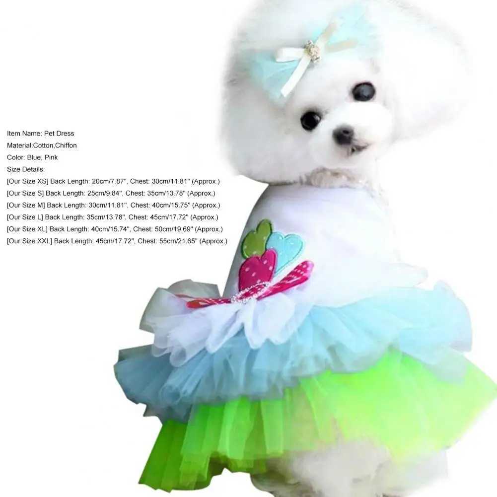 Pet Dress Love-hearts Pattern Skirt Gradient Colour Cotton Summer Pet Dog Princess Skirt Wedding Dress For Walking Party ClothesXJ241125