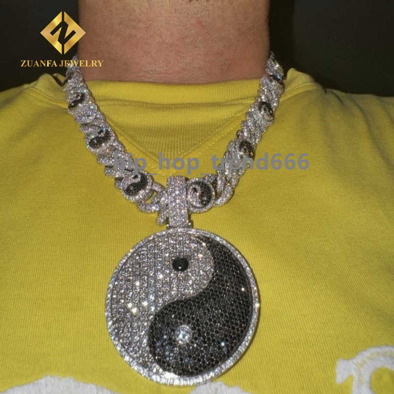 Luxury Rapper Hip Hop Iced Out Moissanite Charm Pendants Customized Fine S925 Silver D VVS Moissanite Pendant Jewelry