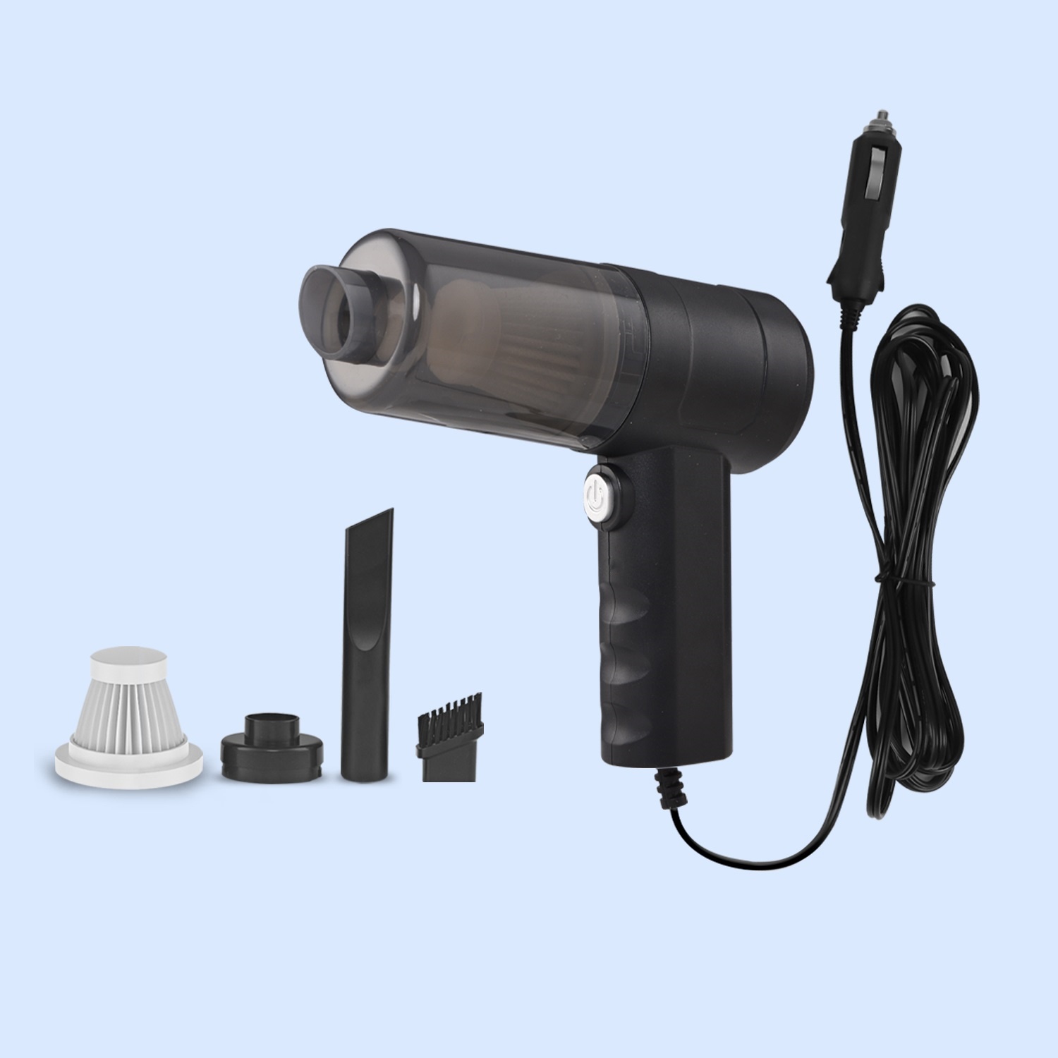 Compact Car Detailing Solution: Long-Lasting Handheld Vacuum with Pre-Installed Strainer for Vehicular Use