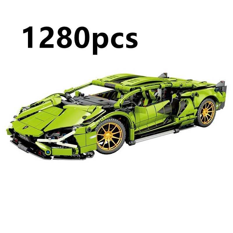 1280 Particle 4 Lamborghini Racing Block Component Brick Car Toy Boy Christmas Gift M241125