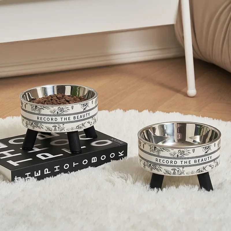 Stainless Steel Pet Tall Bowls Removable Design for Cat Puppy Small DogXJ241125