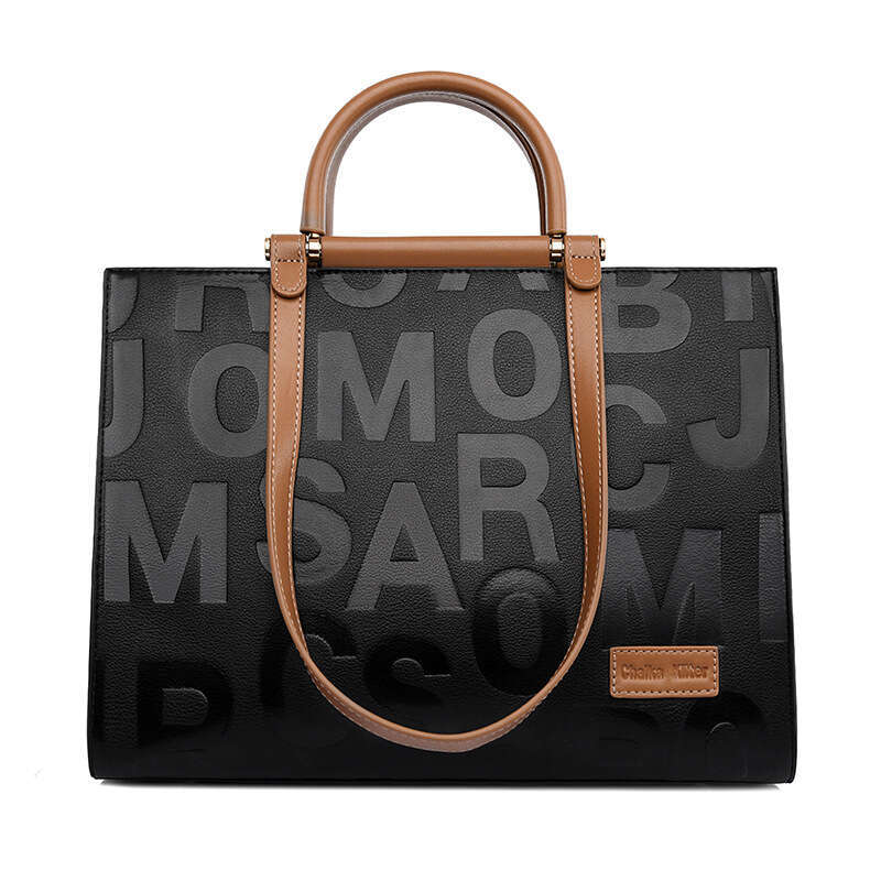 LEMON KOKO Handheld New Fashion Commuter Large Capacity Bag, Embossed Letter Women's Handbag Large Capacity Crossbody Bag