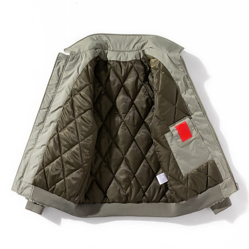 Autumn Winter Jackets Men Solid Bomber Jacket Military Vintage Retro Motorcycle Casual Parkas Windbreaker Pocket Male 241112