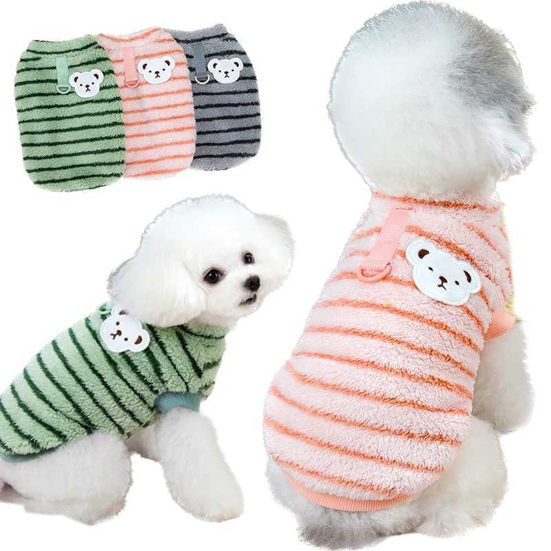 Stripe Dog Clothes Warm Pet Clothes Soft Fleece Puppy Shirt Chihuahua Clothing Dogs Outfit Apparel Coats Poodle Shih Tzu ClothesXJ241125