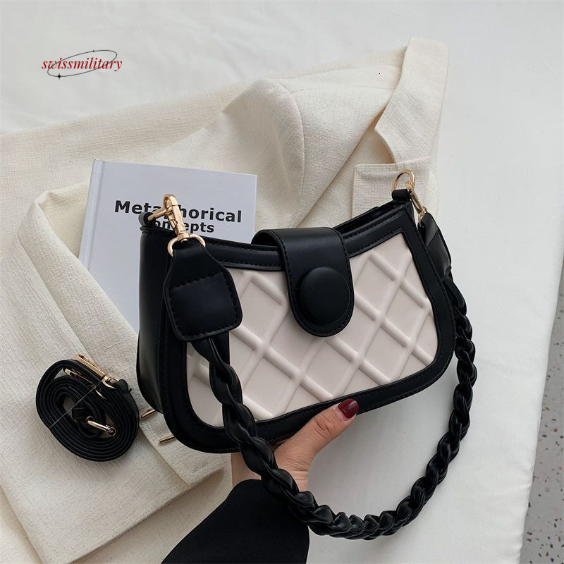 2024 niche French diamond grid high-end texture light luxury fashion versatile single shoulder crossbody armpit bag #48 swissmilitary