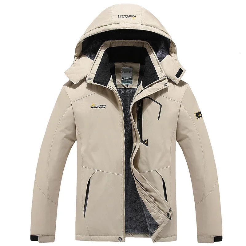 Outdoor plus cashmere Jacket threedimensional lock temperaturecold warm waterproof wind fabric ventilation coat 241112