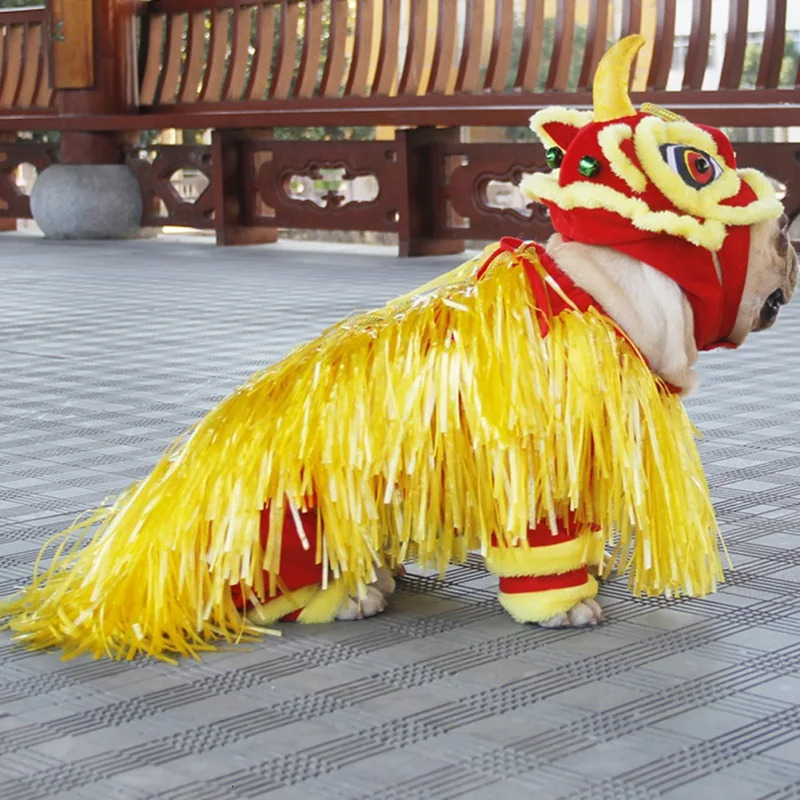 Halloween Funny Dog Clothes Years Pet Chinese Costume Dragon Dance Lion Dog Party Lion Dance Red Festive Lucky Cat Clothes 241125