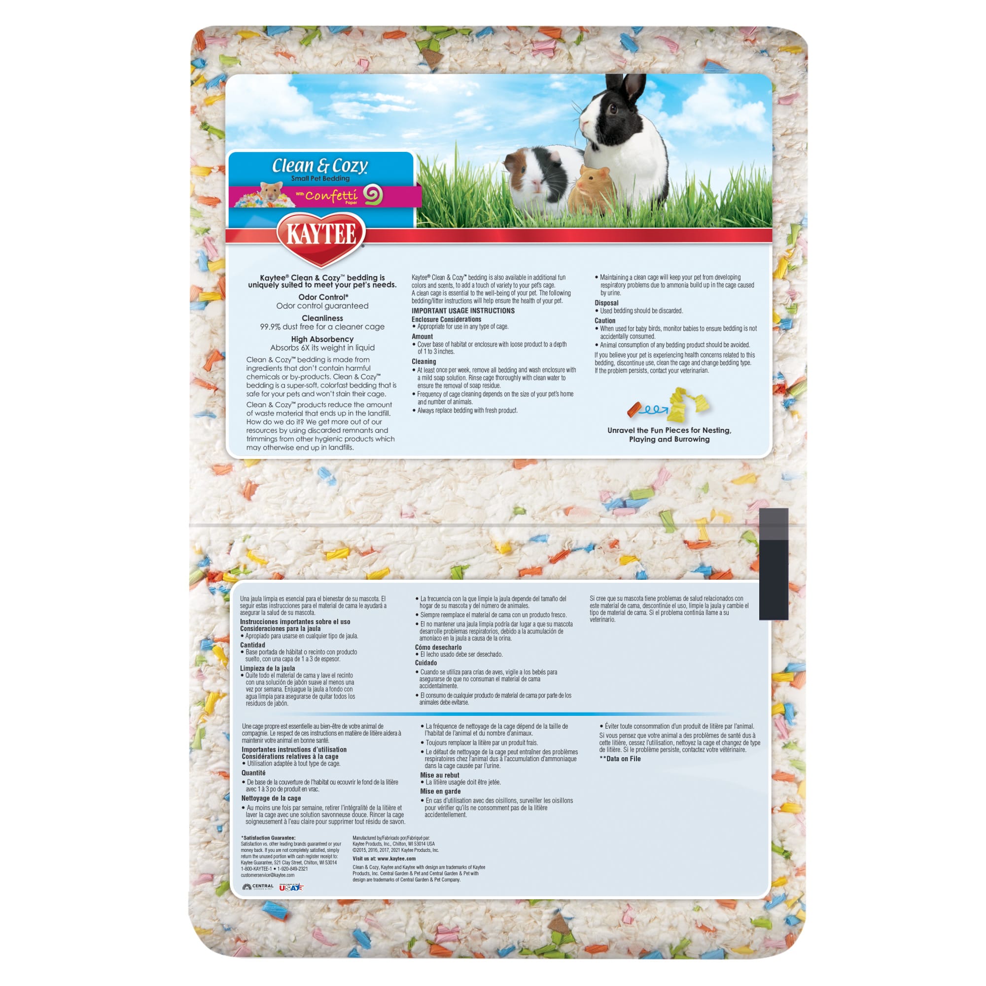 Kaytee Clean & Cozy Confetti Bedding, 49.2 Liters