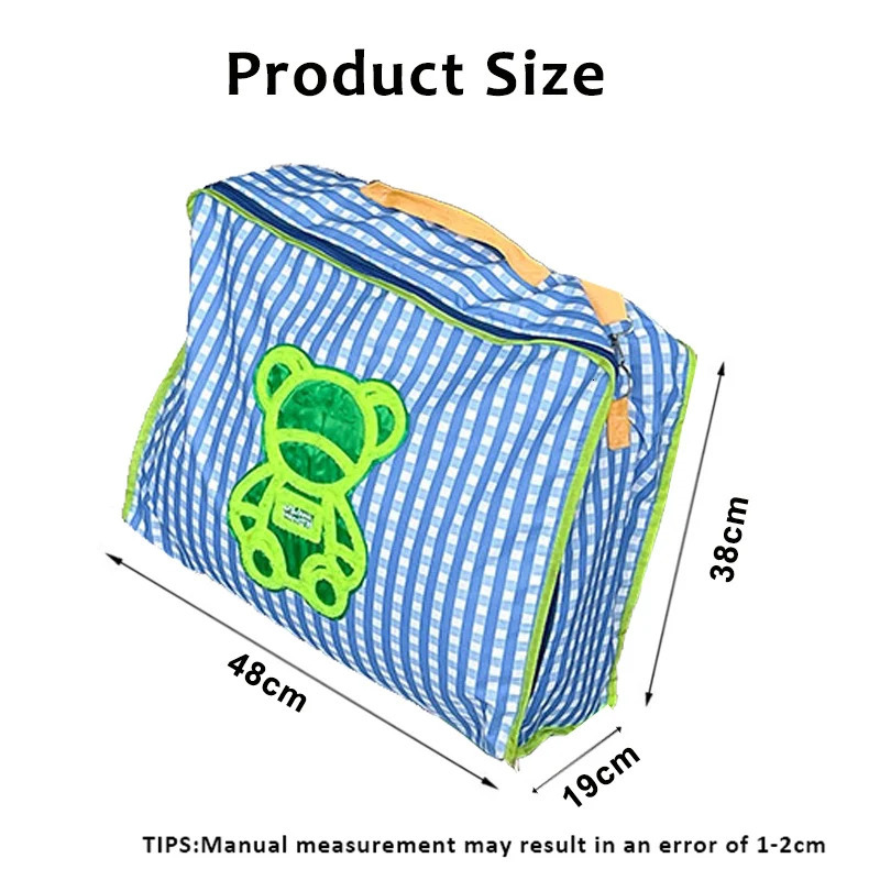 INS Cartoon Bear Mommy Bag Kids Quilt Storage Baby Stuff Organizer Waterproof Moisture-Proof Large Capacity Travel Luggage Bag 240423